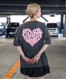 《ヴィンテージライク・ビッグシルエット》ハートバックプリントTシャツ/ストリート×Y2K/春夏秋/全3色
