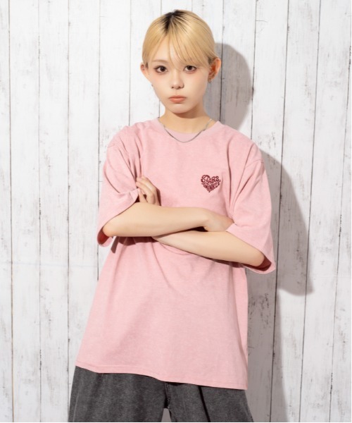 GORGE(ゴージ)の「《ヴィンテージライク・ビッグシルエット》ハートバックプリントTシャツ/ストリート×Y2K/春夏秋/全3色(Tシャツ/カットソー・レディース・ピンク/ネイビー/チャコール・F)」の14枚目の写真