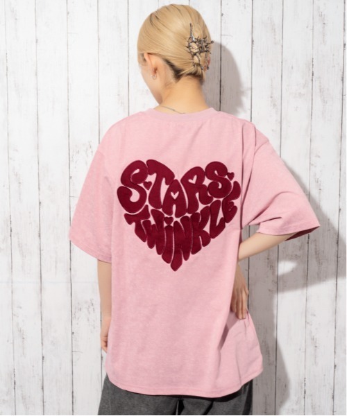 GORGE(ゴージ)の「《ヴィンテージライク・ビッグシルエット》ハートバックプリントTシャツ/ストリート×Y2K/春夏秋/全3色(Tシャツ/カットソー・レディース・ピンク/ネイビー/チャコール・F)」の19枚目の写真