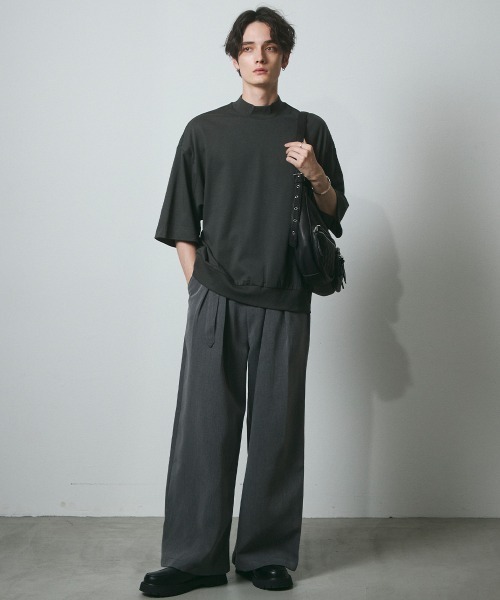 DAZE(デイズ)の「ポリエステルツイル 2タックワイドパンツ(ベルト付き)(スラックス・メンズ・チャコールグレー/ブラック・SMALL/MEDIUM/LARGE/X-LARGE)」の15枚目の写真