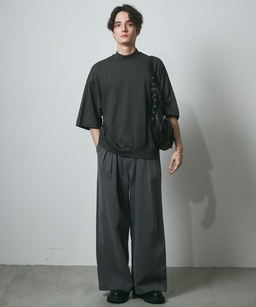 DAZE(デイズ)の「ポリエステルツイル 2タックワイドパンツ(ベルト付き)(スラックス・メンズ・チャコールグレー/ブラック・SMALL/MEDIUM/LARGE/X-LARGE)」の16枚目の写真