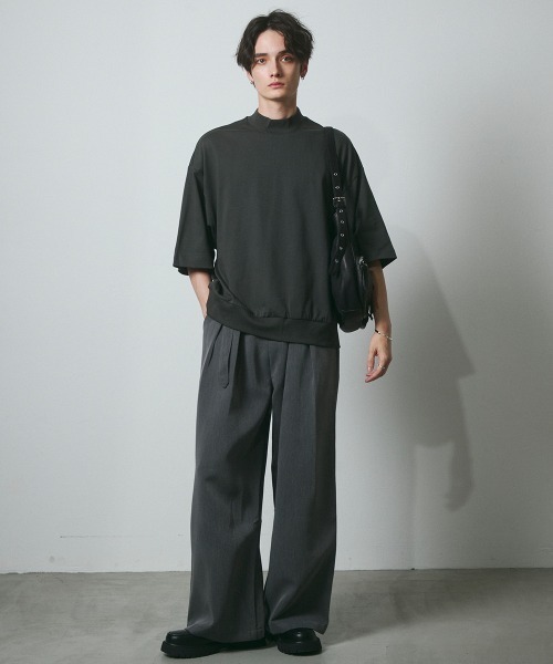 DAZE(デイズ)の「ポリエステルツイル 2タックワイドパンツ(ベルト付き)(スラックス・メンズ・チャコールグレー/ブラック・SMALL/MEDIUM/LARGE/X-LARGE)」の9枚目の写真