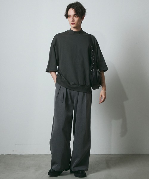 DAZE(デイズ)の「ポリエステルツイル 2タックワイドパンツ(ベルト付き)(スラックス・メンズ・チャコールグレー/ブラック・SMALL/MEDIUM/LARGE/X-LARGE)」の10枚目の写真