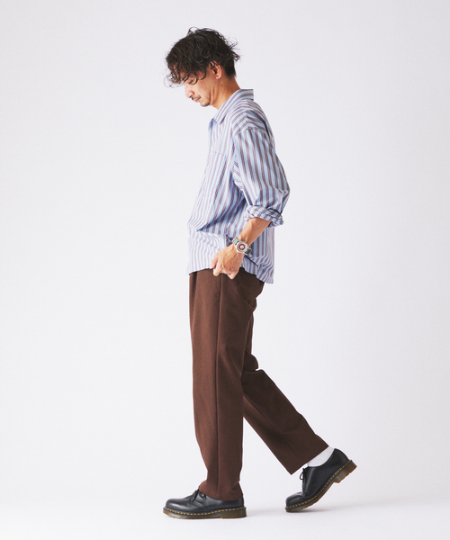JOURNAL STANDARD relume（ジャーナルスタンダード　レリューム）の「ソフト メランジ ”ウォッシャブル” オーバル イージースラックス（スラックス・メンズ・ブラウン/ブラック・SMALL/MEDIUM/LARGE）」の8枚目の写真
