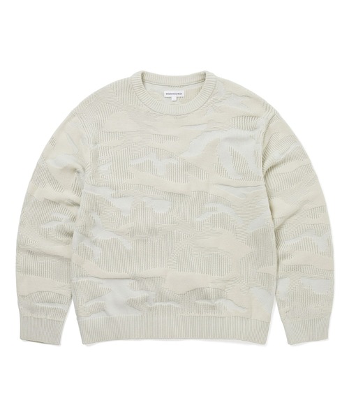 thisisneverthat（ディスイズネバーザット）の「Camouflage Jacquard Knit Crew（スウェット・メンズ・ナチュラル/パープル系その他/ダークネイビー・L/M/S/XL）」の2枚目の写真