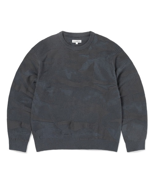 thisisneverthat（ディスイズネバーザット）の「Camouflage Jacquard Knit Crew（スウェット・メンズ・ナチュラル/パープル系その他/ダークネイビー・L/M/S/XL）」の3枚目の写真