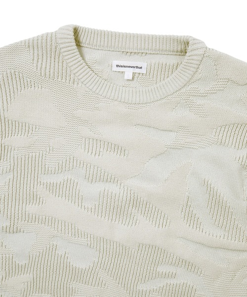 thisisneverthat（ディスイズネバーザット）の「Camouflage Jacquard Knit Crew（スウェット・メンズ・ナチュラル/パープル系その他/ダークネイビー・L/M/S/XL）」の4枚目の写真