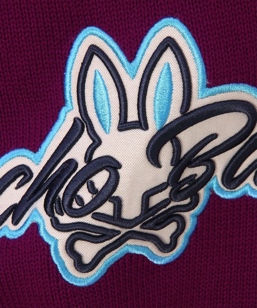 Psycho Bunny（サイコバニー）の「モチーフ刺繍 プルオーバーニットフーディ（ニット/セーター・メンズ・ネイビー/パープル/ダークグリーン/オフホワイト・X-LARGE/LARGE/MEDIUM）」の8枚目の写真