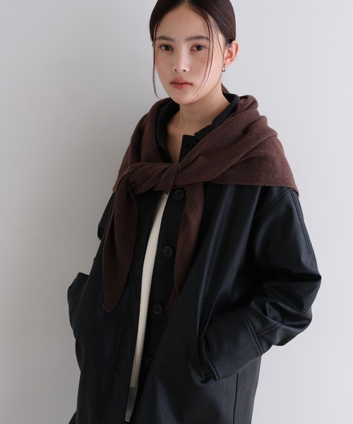 evernavy(エバーネイビー)の「オーバーサイズフェイクレザージャケット(その他アウター・レディース・ブラウン/ブラック・L/M)」の10枚目の写真