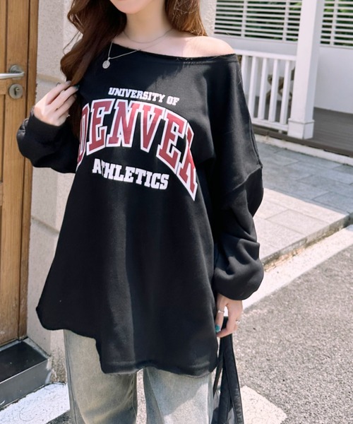 Ada.(エイダ)の「カットオフ カレッジプリント ワイド スウェット(スウェット・レディース・ネイビー/ライトグレー/グレー/ブラック・FREE)」の13枚目の写真