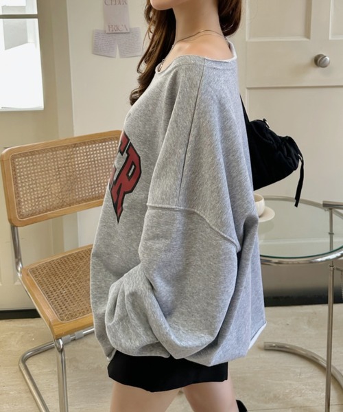 Ada.(エイダ)の「カットオフ カレッジプリント ワイド スウェット(スウェット・レディース・ネイビー/ライトグレー/グレー/ブラック・FREE)」の16枚目の写真