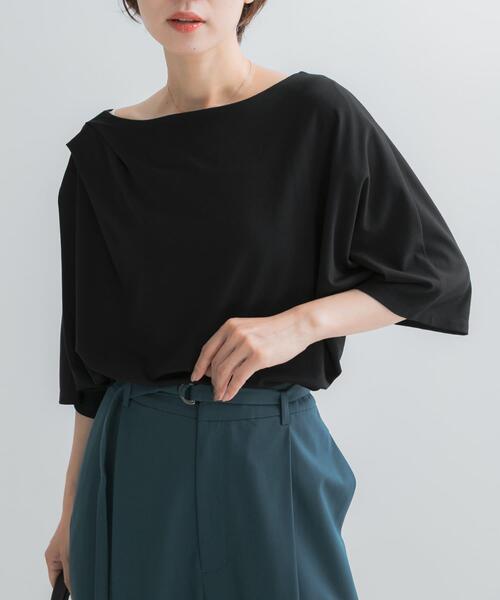 URBAN RESEARCH ROSSO WOMEN(アーバンリサーチ ロッソ)の「クールタッチドレーププルオーバー(Tシャツ/カットソー・レディース・モカ/オフホワイト/ブラック・FREE)」の11枚目の写真