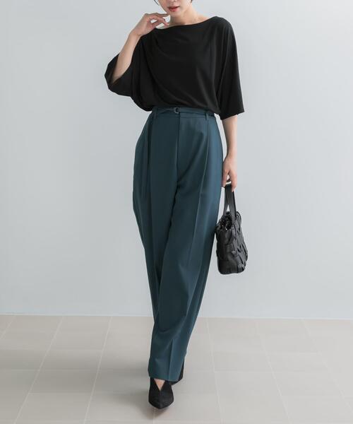 URBAN RESEARCH ROSSO WOMEN(アーバンリサーチ ロッソ)の「クールタッチドレーププルオーバー(Tシャツ/カットソー・レディース・モカ/オフホワイト/ブラック・FREE)」の14枚目の写真