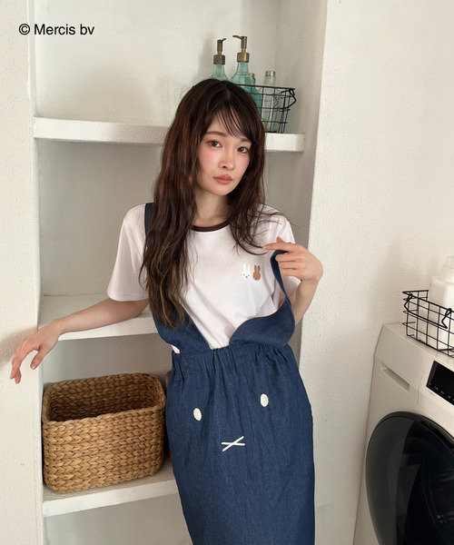 MIIA（ミーア）の「miffy トラベルTシャツ（Tシャツ/カットソー・レディース・オフホワイト/ブラック・FREE）」の3枚目の写真