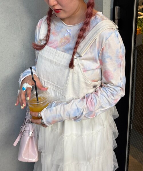 w closet(ダブルクローゼット)の「Am メローロンTシャツ(Tシャツ/カットソー・レディース・アイボリー/グリーン/イエロー・FREE)」の3枚目の写真