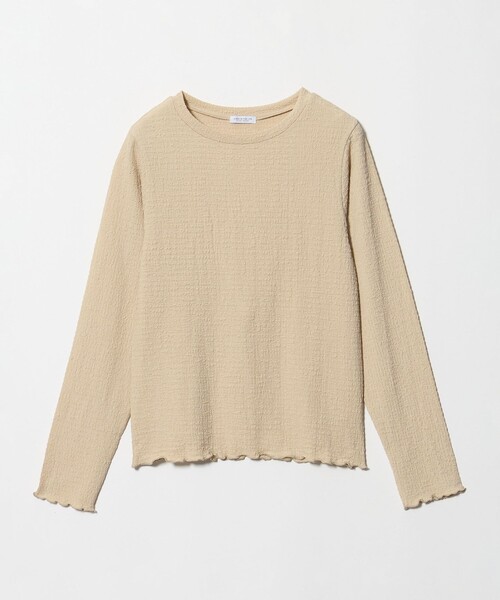 A DAY IN THE LIFE UNITED ARROWS(アデイインザライフユナイテッドアローズ)の「シャーリング ロングスリーブカットソー <A DAY IN THE LIFE>(Tシャツ/カットソー・レディース・ダークブラウン/オフホワイト/ベージュ・FREE)」の3枚目の写真