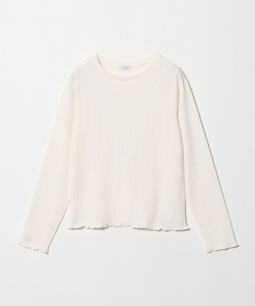 A DAY IN THE LIFE UNITED ARROWS(アデイインザライフユナイテッドアローズ)の「シャーリング ロングスリーブカットソー <A DAY IN THE LIFE>(Tシャツ/カットソー・レディース・ダークブラウン/オフホワイト/ベージュ・FREE)」の1枚目の写真