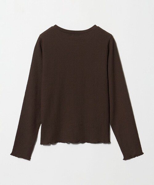 A DAY IN THE LIFE UNITED ARROWS(アデイインザライフユナイテッドアローズ)の「シャーリング ロングスリーブカットソー <A DAY IN THE LIFE>(Tシャツ/カットソー・レディース・ダークブラウン/オフホワイト/ベージュ・FREE)」の4枚目の写真