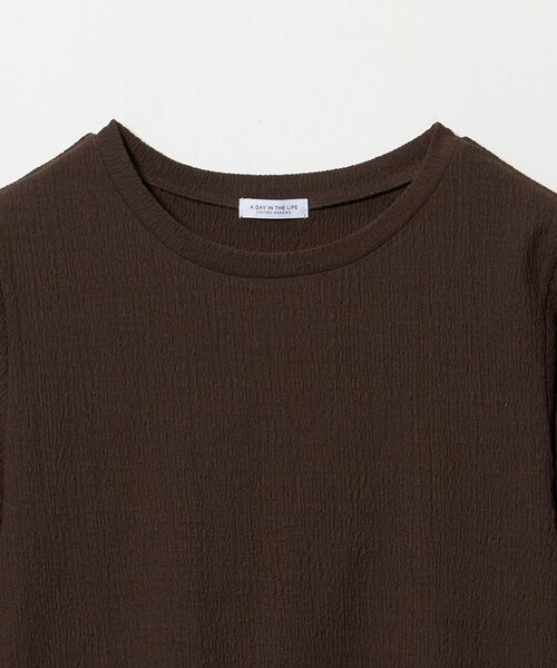 A DAY IN THE LIFE UNITED ARROWS(アデイインザライフユナイテッドアローズ)の「シャーリング ロングスリーブカットソー <A DAY IN THE LIFE>(Tシャツ/カットソー・レディース・ダークブラウン/オフホワイト/ベージュ・FREE)」の5枚目の写真