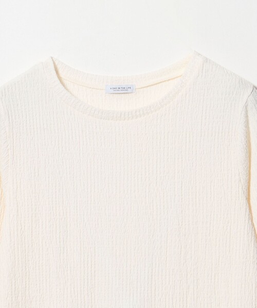 A DAY IN THE LIFE UNITED ARROWS(アデイインザライフユナイテッドアローズ)の「シャーリング ロングスリーブカットソー <A DAY IN THE LIFE>(Tシャツ/カットソー・レディース・ダークブラウン/オフホワイト/ベージュ・FREE)」の9枚目の写真