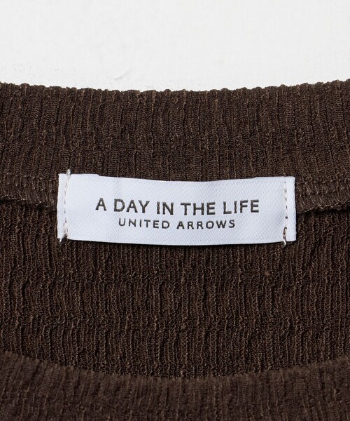 A DAY IN THE LIFE UNITED ARROWS(アデイインザライフユナイテッドアローズ)の「シャーリング ロングスリーブカットソー <A DAY IN THE LIFE>(Tシャツ/カットソー・レディース・ダークブラウン/オフホワイト/ベージュ・FREE)」の13枚目の写真
