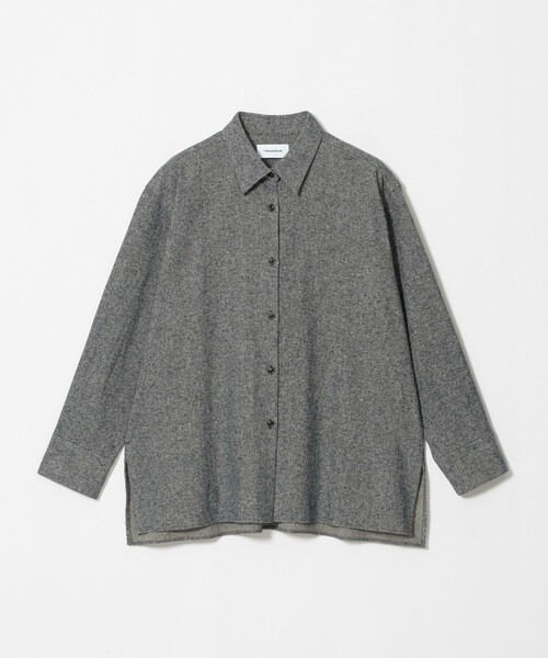 BEAUTY&YOUTH UNITED ARROWS(ビューティーアンドユースユナイテッドアローズ)の「麻コットン フランネル レギュラーカラー シャツ(シャツ/ブラウス・レディース・ネイビー・FREE)」の1枚目の写真