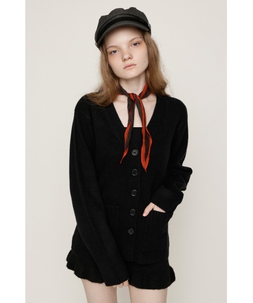 SLY（スライ）の「V NECK BUTTON CD Vネックボタンカーディガン 秋服（カーディガン/ボレロ・レディース・バーガンディー/アイボリー/杢グレー/ブラック・FREE）」の6枚目の写真