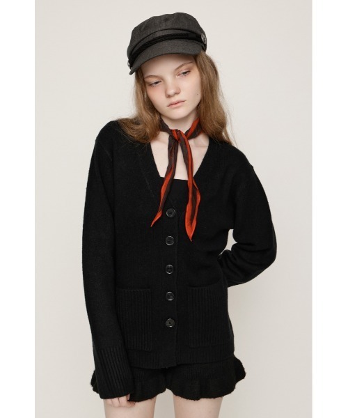 SLY（スライ）の「V NECK BUTTON CD Vネックボタンカーディガン 秋服（カーディガン/ボレロ・レディース・バーガンディー/アイボリー/杢グレー/ブラック・FREE）」の9枚目の写真