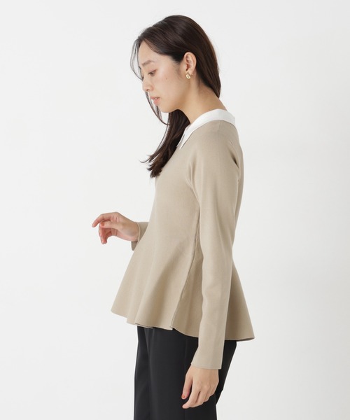 NATURAL BEAUTY BASIC(ナチュラルビューティーベーシック)の「ペプラムポロカラーニット(ニット/セーター・レディース・グリーン系その他/ベージュ系その他/ブラック系その他2・FREE)」の17枚目の写真