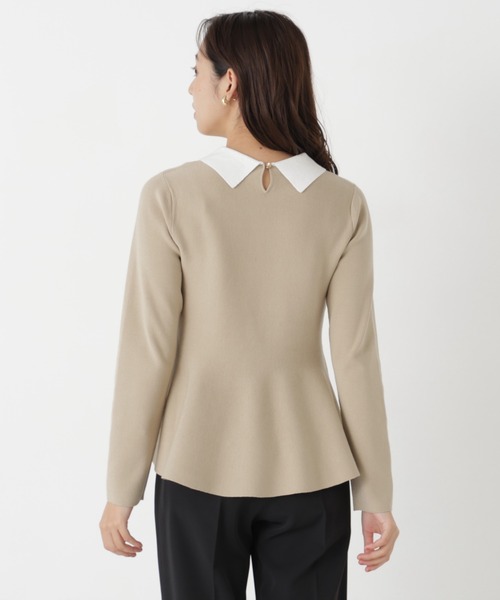 NATURAL BEAUTY BASIC(ナチュラルビューティーベーシック)の「ペプラムポロカラーニット(ニット/セーター・レディース・グリーン系その他/ベージュ系その他/ブラック系その他2・FREE)」の18枚目の写真