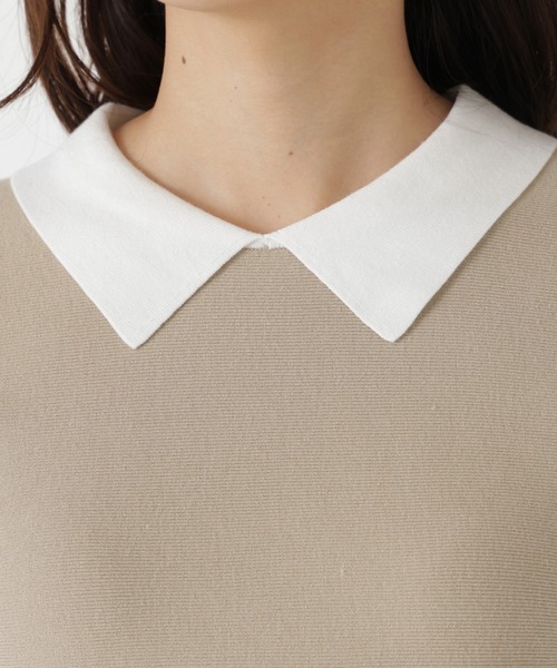 NATURAL BEAUTY BASIC(ナチュラルビューティーベーシック)の「ペプラムポロカラーニット(ニット/セーター・レディース・グリーン系その他/ベージュ系その他/ブラック系その他2・FREE)」の19枚目の写真