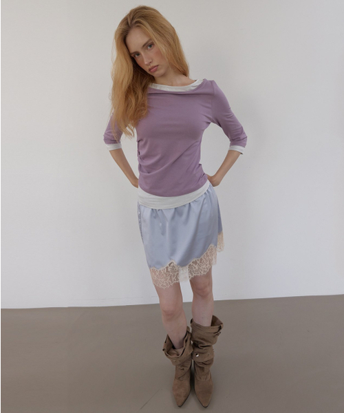 ASURA(アスラ)の「SIDE TUCK T (パープル)(Tシャツ/カットソー・レディース・その他・OS)」の4枚目の写真
