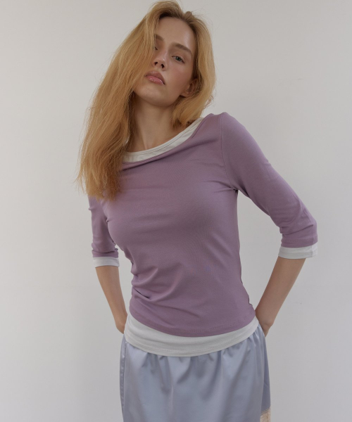 ASURA(アスラ)の「SIDE TUCK T (パープル)(Tシャツ/カットソー・レディース・その他・OS)」の5枚目の写真