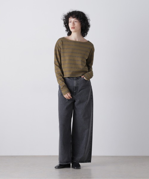 YLEVE(イレーヴ)の「YLEVE / HEAVYWEIGHT SOFT JERSEY BORDER LONG-SLEEVE T(Tシャツ/カットソー・レディース・カーキ/ワイン系・1)」の3枚目の写真