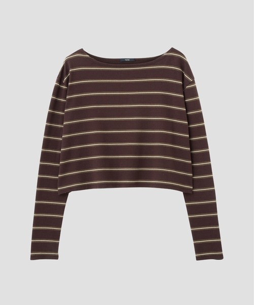 YLEVE(イレーヴ)の「YLEVE / HEAVYWEIGHT SOFT JERSEY BORDER LONG-SLEEVE T(Tシャツ/カットソー・レディース・カーキ/ワイン系・1)」の11枚目の写真