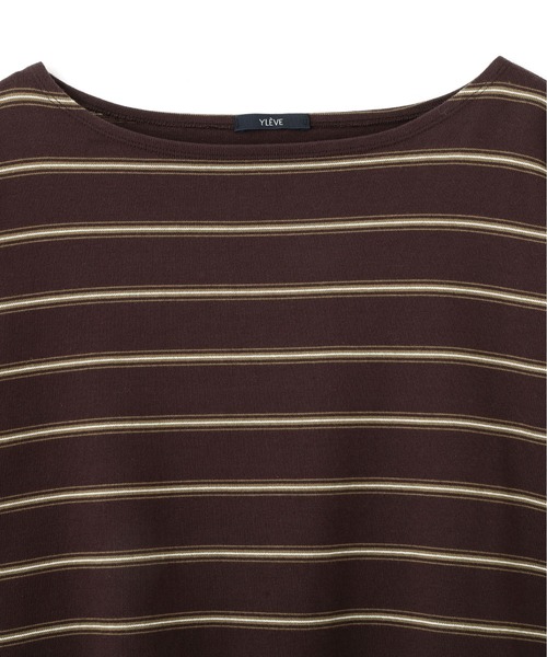 YLEVE(イレーヴ)の「YLEVE / HEAVYWEIGHT SOFT JERSEY BORDER LONG-SLEEVE T(Tシャツ/カットソー・レディース・カーキ/ワイン系・1)」の12枚目の写真