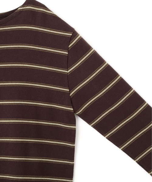 YLEVE(イレーヴ)の「YLEVE / HEAVYWEIGHT SOFT JERSEY BORDER LONG-SLEEVE T(Tシャツ/カットソー・レディース・カーキ/ワイン系・1)」の13枚目の写真
