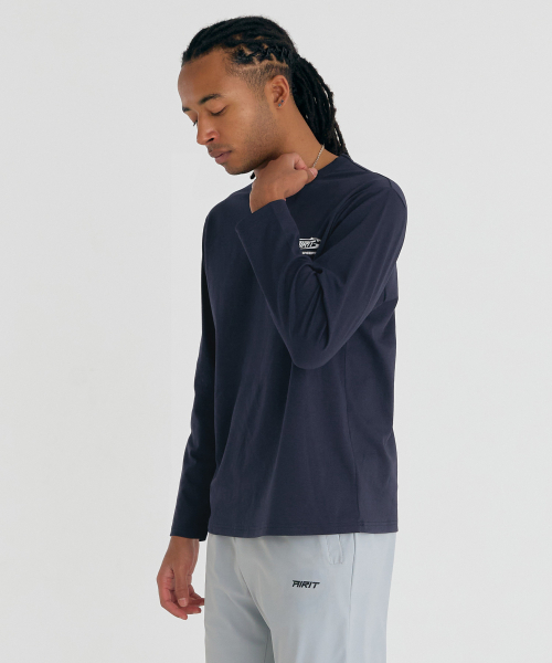 AIRIT(アイリット)の「ルーズフィット エッセンシャル LS AM1239 NV(Tシャツ/カットソー・メンズ・ネイビー・X-LARGE/XX-LARGE/XXX-LARGE)」の2枚目の写真