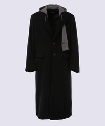 【KHOKI】Suede hooded wool coat