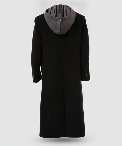 KHOKI(コッキ)の「【KHOKI】Suede hooded wool coat(その他アウター・メンズ・ダークグレー/ブラック・3/2)」の3枚目の写真