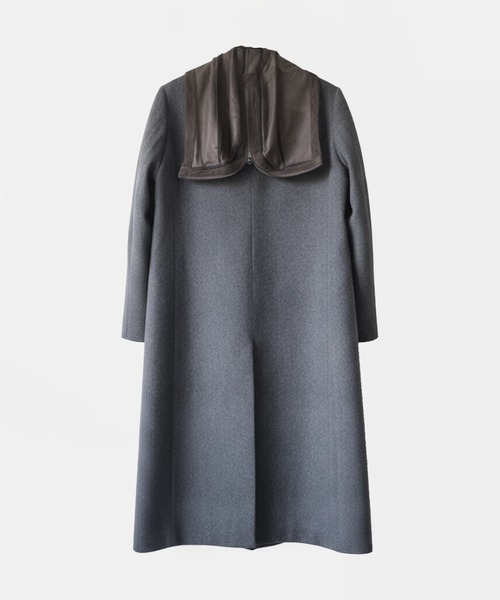 KHOKI(コッキ)の「【KHOKI】Suede hooded wool coat(その他アウター・メンズ・ダークグレー/ブラック・3/2)」の4枚目の写真