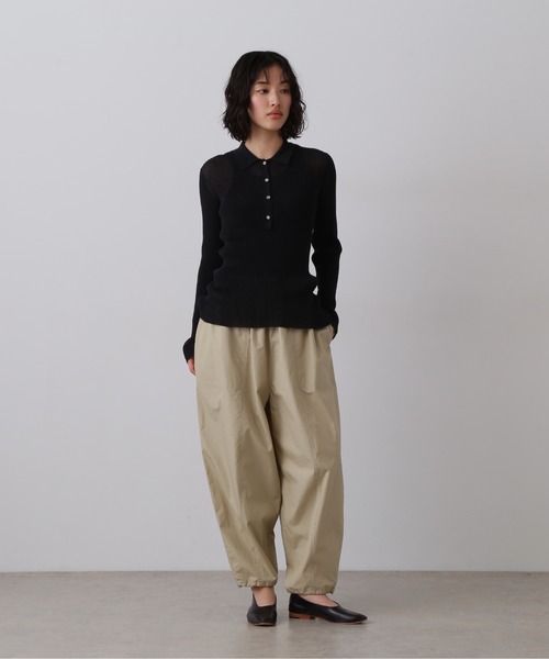 YLEVE(イレーヴ)の「YLEVE / SHEER RIB KNIT LONG SLEEVE POLO(ニット/セーター・レディース・ブラウン/カーキ/ブラック・1)」の5枚目の写真