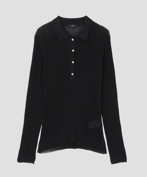 YLEVE(イレーヴ)の「YLEVE / SHEER RIB KNIT LONG SLEEVE POLO(ニット/セーター・レディース・ブラウン/カーキ/ブラック・1)」の6枚目の写真