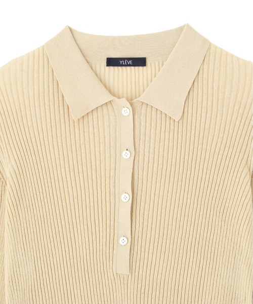 YLEVE(イレーヴ)の「YLEVE / SHEER RIB KNIT LONG SLEEVE POLO(ニット/セーター・レディース・ブラウン/カーキ/ブラック・1)」の17枚目の写真