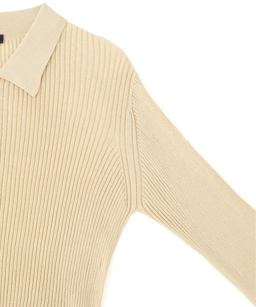 YLEVE(イレーヴ)の「YLEVE / SHEER RIB KNIT LONG SLEEVE POLO(ニット/セーター・レディース・ブラウン/カーキ/ブラック・1)」の18枚目の写真
