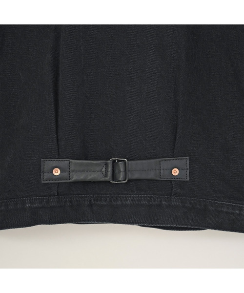 VICTIM(ヴィクティム)の「VICTIM ヴィクティム / ×HAGUN DENIM JACKET コラボレーションレザー襟デニムジャケット / VTM-26-O-104(デニムジャケット・メンズ・ブラック・1/2/3)」の7枚目の写真