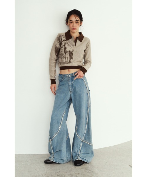 Knuth Marf(クヌースマーフ)の「curve utility denim pants(unisex)(デニムパンツ・レディース・ブルー/ブラック・MEDIUM/SMALL/X-SMALL)」の22枚目の写真