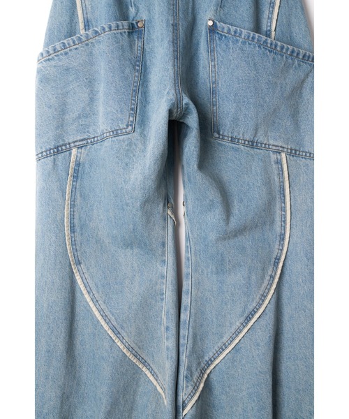 Knuth Marf(クヌースマーフ)の「curve utility denim pants(unisex)(デニムパンツ・レディース・ブルー/ブラック・MEDIUM/SMALL/X-SMALL)」の6枚目の写真