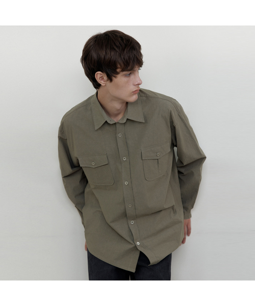 WEDNESDAY OASIS(ウェンズデーオアシス)の「ワークコットンシャツ_KHAKI(WB6SH13)(シャツ/ブラウス・メンズ・カーキ・FREE)」の1枚目の写真