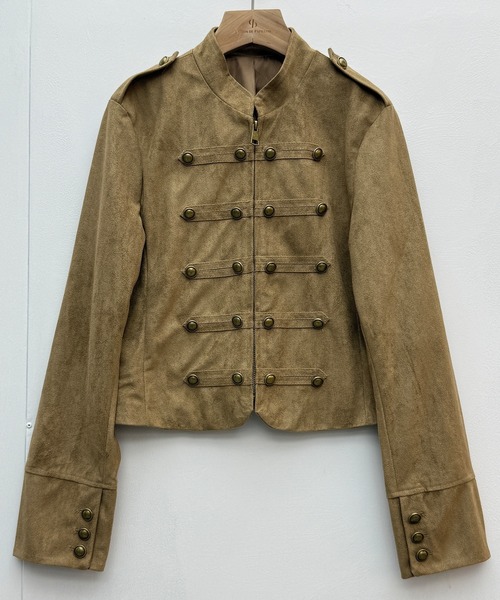 SAISON DE PAPILLON(セゾンドパピヨン)の「【新作登場】ナポレオンジャケット レディース ベロア スタンドカラー ゴールド調ボタン ジップアップ エポーレット 長袖 アウター 秋冬(ミリタリージャケット・レディース・ブラック/ブラウン・M/L)」の19枚目の写真
